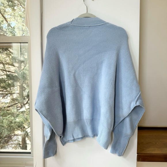 Free People Easy Street Tunic Sweater Crewneck Ribbed Oversized in Pale Blue - Picture 6 of 9